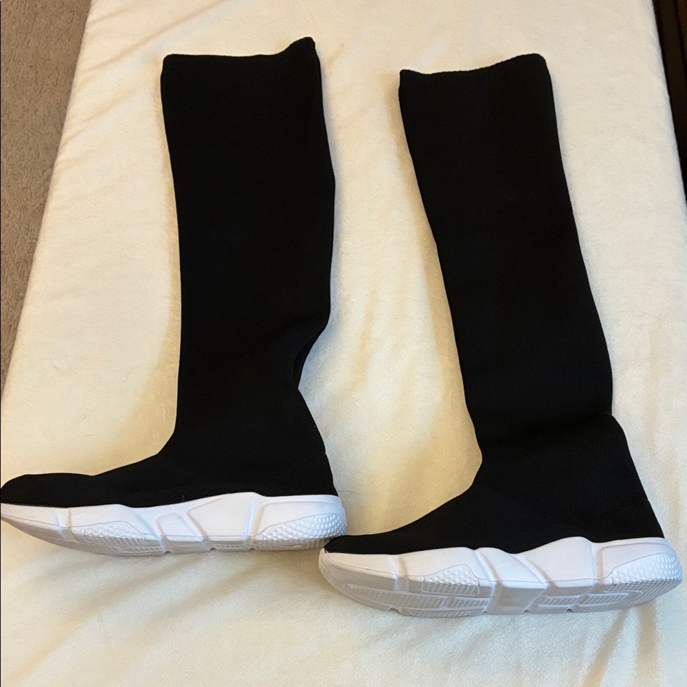 Almost New Black Over Knee Sock Sneaker boots